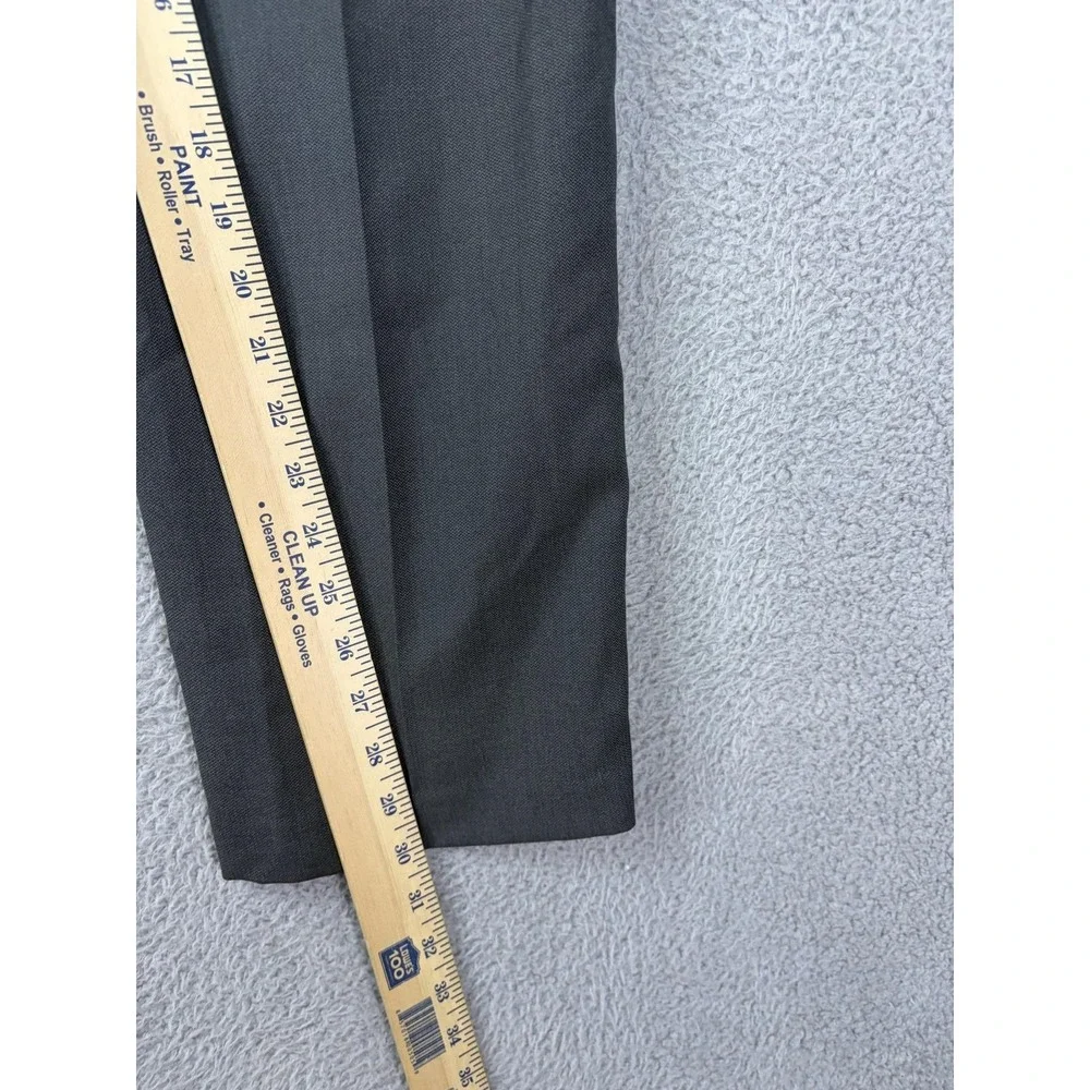 Van Heusen Premium No Iron Dress Pants Mens 30x30 Gray Flat Front Charcoal NEW